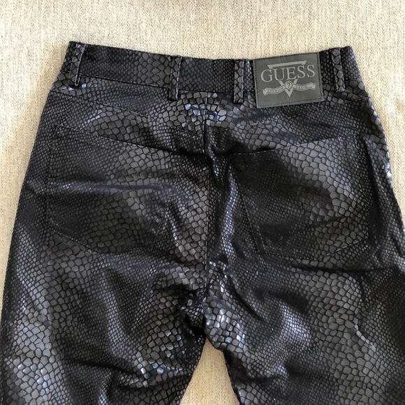 Vintage guess snakeskin black pants jeans 27 - Picture 3 of 3